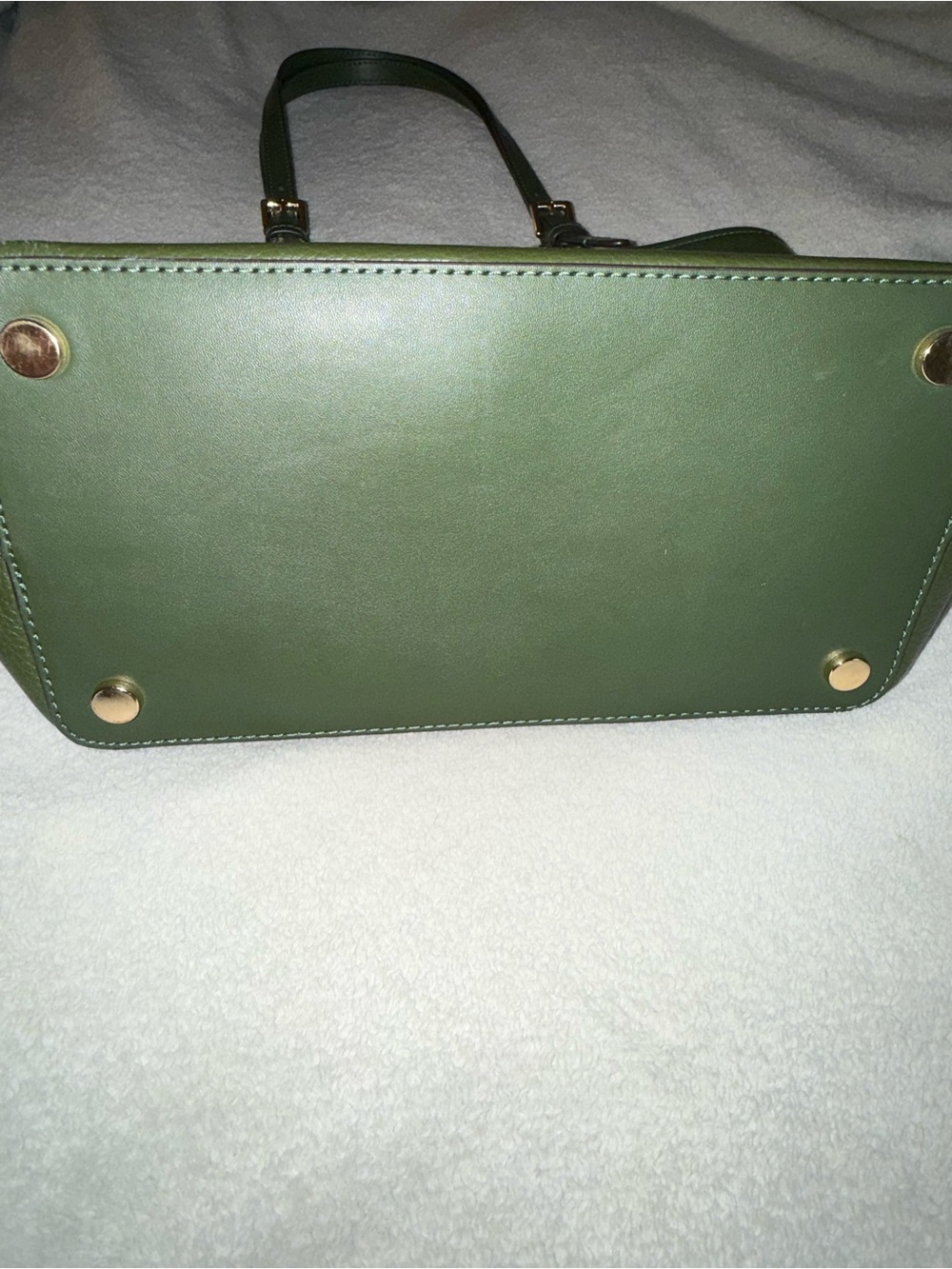 Michael Kors Olive Green Pebbled Leather Tote with Gold Hardware - Picture 8 of 8